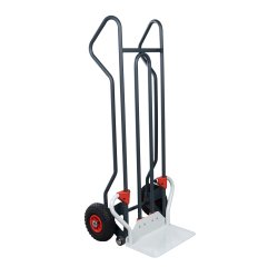 Diable dépalettiseur acier 250 kg bavette coulissante 440 x 250 mm roue  pneumatique