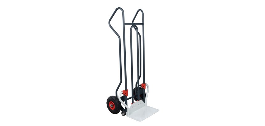 Diable dépalettiseur acier 250 kg bavette coulissante 440 x 250 mm roue  pneumatique