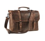 Lederen aktentas met laptop pocket 15,6"
