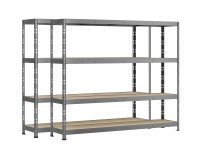 Rayonnage MODULO - Jeu 2 étagères Rack - 4 plateaux