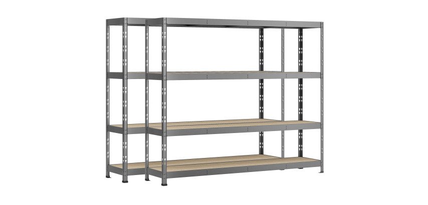 Rayonnage MODULO - Jeu 2 étagères Rack - 4 plateaux