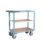 Servante mécano-soudée 3 plateaux médium 400 kg 850 x 500 mm roue TPE