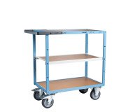 Servante mécano-soudée 3 plateaux médium 400 kg 850 x 500 mm roue TPE