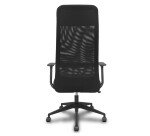 Silla Pro536 basculante tela negra brazos fijos.