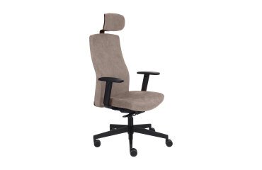 Chaise de bureau ergonomique TEAM PRO , tissu, avec accoudoirs 3D et appui-tête, mécanisme synchrone avec profondeur d'assise réglable