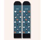 Calcetines "Amor Gatuno" verde talla 36-41

