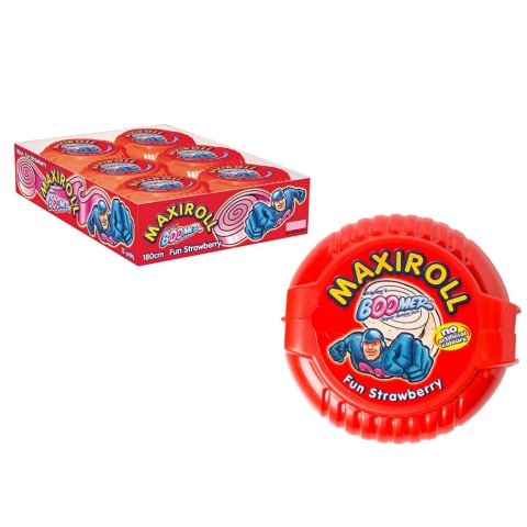 Chicle Boomer Maxiroll Fresa - Estuche 12 Unidades