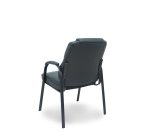 Sillón confidente Opti543 Foröl 4 patas con brazos fijos - Asiento y respaldo tapizados en similpiel color negro