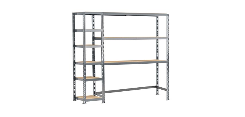 Rayonnage MODULO - Module 2 étagères - 9 plateaux