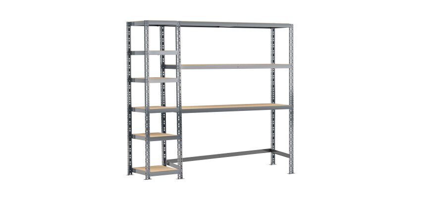 Rayonnage MODULO - Module 2 étagères - 9 plateaux