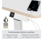 Bureau Leitz électrique assis-debout compact  L 80 x P 60 cm + Organiseur de bureau avec support pour ordinateur portable Leitz Ergo