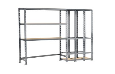 Rayonnage MODULO - Module 2 étagères - 5 plateaux