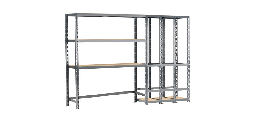 Rayonnage MODULO - Module 2 étagères - 5 plateaux