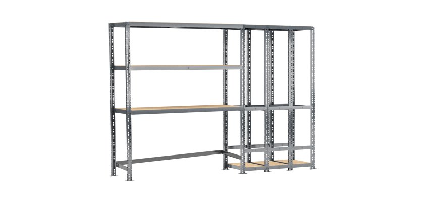 Rayonnage MODULO - Module 2 étagères - 5 plateaux