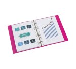 Classeur 4 anneaux plastifié Viquel Propyglass personnalisable A4 - Dos 3,5 cm - A4 - translucide framboise