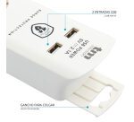 Base Múltiple 6 Tomas con 2 USB