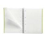 Notebook The Original, Couverture souple, A4, quadrillage 5x5 mm, 80 feuilles de 1 couleur, Miquelrius, Vert.
