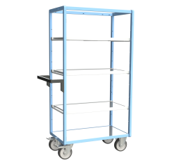Servante multi-niveaux avec 3 étagères plateau tôle galvanisée 500 kg 850 x 500 mm roue TPE
