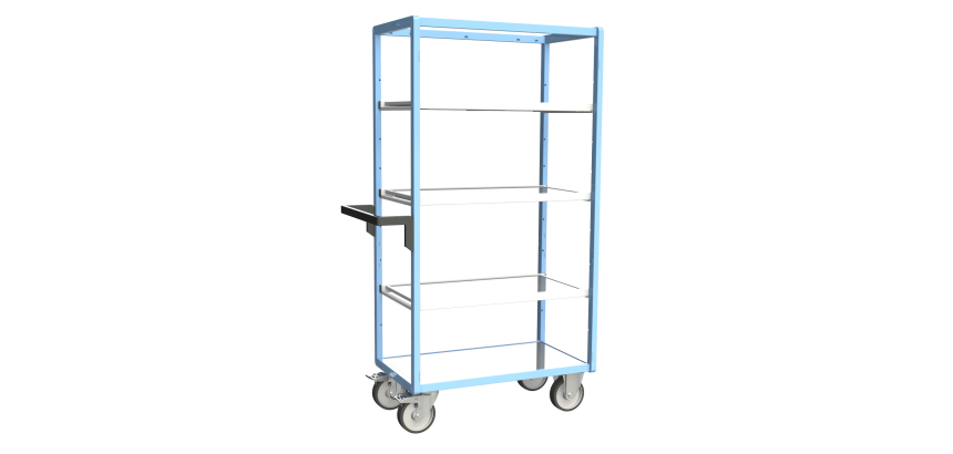 Servante multi-niveaux avec 3 étagères plateau tôle galvanisée 500 kg 850 x 500 mm roue TPE