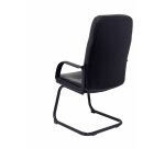 Fauteuil visiteur Villa - piétement luge sur patin - similicuir noir