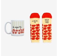 Kit Taza + Calcetines "La mejor tía que se puede tener" Fam Talla 36-41
