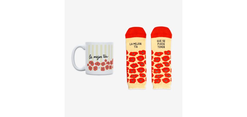Kit Taza + Calcetines "La mejor tía que se puede tener" Fam Talla 36-41