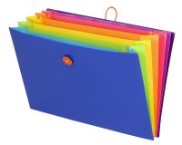 Trieur plastique Viquel Happy Fluo à soufflet 6 divisions noir