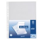 Pochettes perforées VIQUEL A4 polypropylène lisse 5/100e- sachet de 50