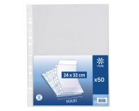 Pochettes perforées VIQUEL A4 polypropylène lisse 5/100e- sachet de 50