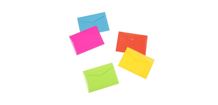 Pochettes de rangement à scratch Viquel Happy Fluo A5