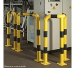 Barrières de protection droite ou en angle Tube Ø 76 x 2 mm d'épaisseur  HT 120 x L60 cm - Long. Hors tout 69 cm