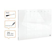 Organizador semanal de cristal de sobremesa NOBO 430 x 560 mm, blanco