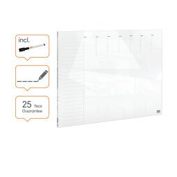 Organizador semanal de cristal de sobremesa NOBO 430 x 560 mm, blanco