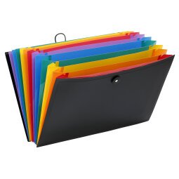Valise trieur RAINBOW 12 compartiments, en polypro 10/10e, noir intérieur multicolore