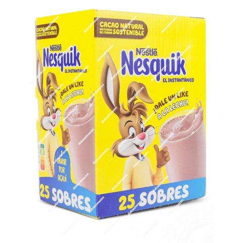 Sobres de cacao soluble Nesquick 13,5 g - Caja de 25 sobres
