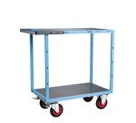 Servante mécano-soudée 2 plateaux tôle galvanisée 400 kg 850 x 500 mm roue caoutchouc