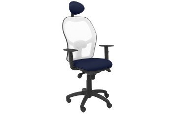 Silla Jorquera malla blanca asiento bali con cabecero fijo
