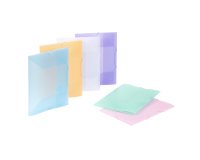 Chemise à élastique 3 rabats plastique Viquel Propysoft 23 x 32 cm dos 1,5 cm couleurs assorties