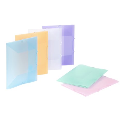 Chemise à élastique 3 rabats plastique Viquel Propysoft 23 x 32 cm dos 1,5 cm couleurs assorties