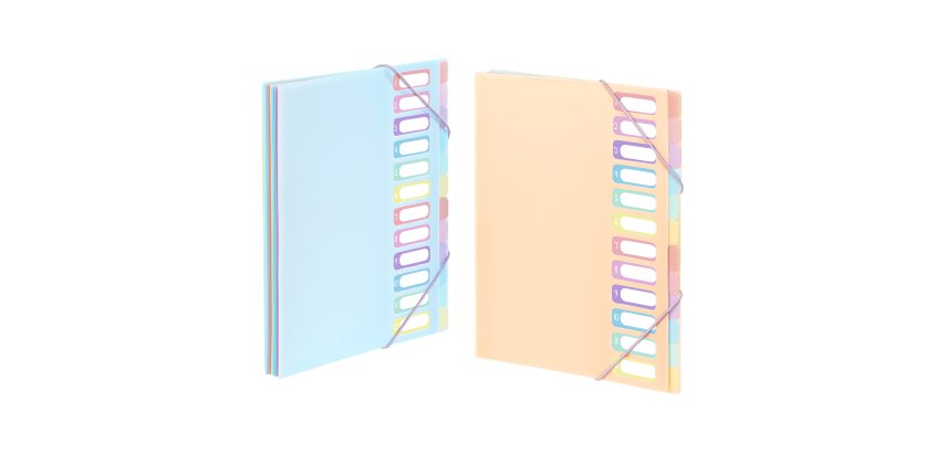 Trieur Extensible 12 compartiments A4 - Rainbow Pastel - Viquel - 25,5 x 32 cm