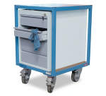 Petite servante établi 4 tiroirs plateau bois médium 400 kg roue TPE