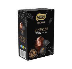 Caja de bombones de chocolate negro Nestlé Dark sublime 70% 142 g