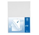 Chemise coin plastique Viquel A4 polypropylène 13/100ème incolore - Paquet de 10