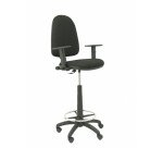 Taburete alto Ayna bali negro con brazos regulables
