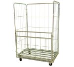 Roll acier zingué 3 ridelles + demi panneau avant rabattable 400 kg 1140 x 760 mm