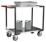 Servante montée 2 plateaux tôle 400 kg 1000 x 600 mm roue TPE