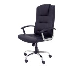 Modéle Guadalimar - Fauteuil de Direction Basculent ,Accoudoirs Fixes ,Piètement chromée ,Roulettes en nylon, Simili cuir Noir