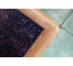 Table basse d'extérieur CLAIN - bois, pierre naturelle marbrée carbone