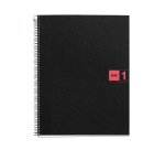 Notebook The Original, Couverture souple, A4, quadrillage 5x5 mm, 80 feuilles de 1 couleur, Miquelrius, Rouge.

