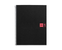 Notebook The Original, Couverture souple, A4, quadrillage 5x5 mm, 80 feuilles de 1 couleur, Miquelrius, Rouge.
